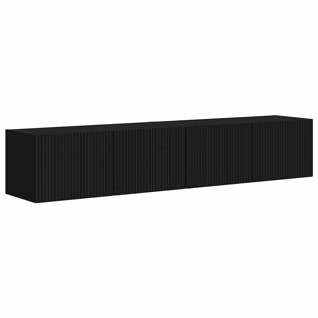 TV-Wandschrank 2 stk. Schwarz Holzwerkstoff