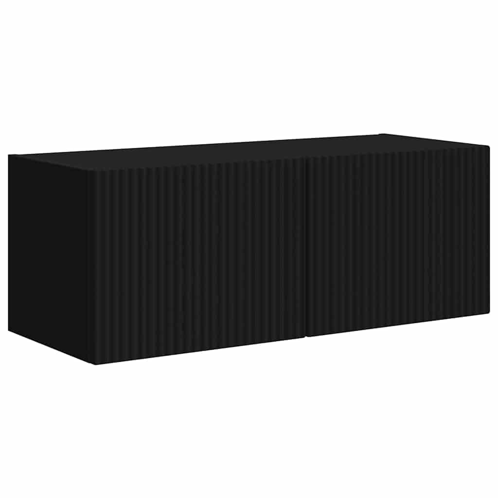 TV-Wandschrank 2 stk. Schwarz Holzwerkstoff