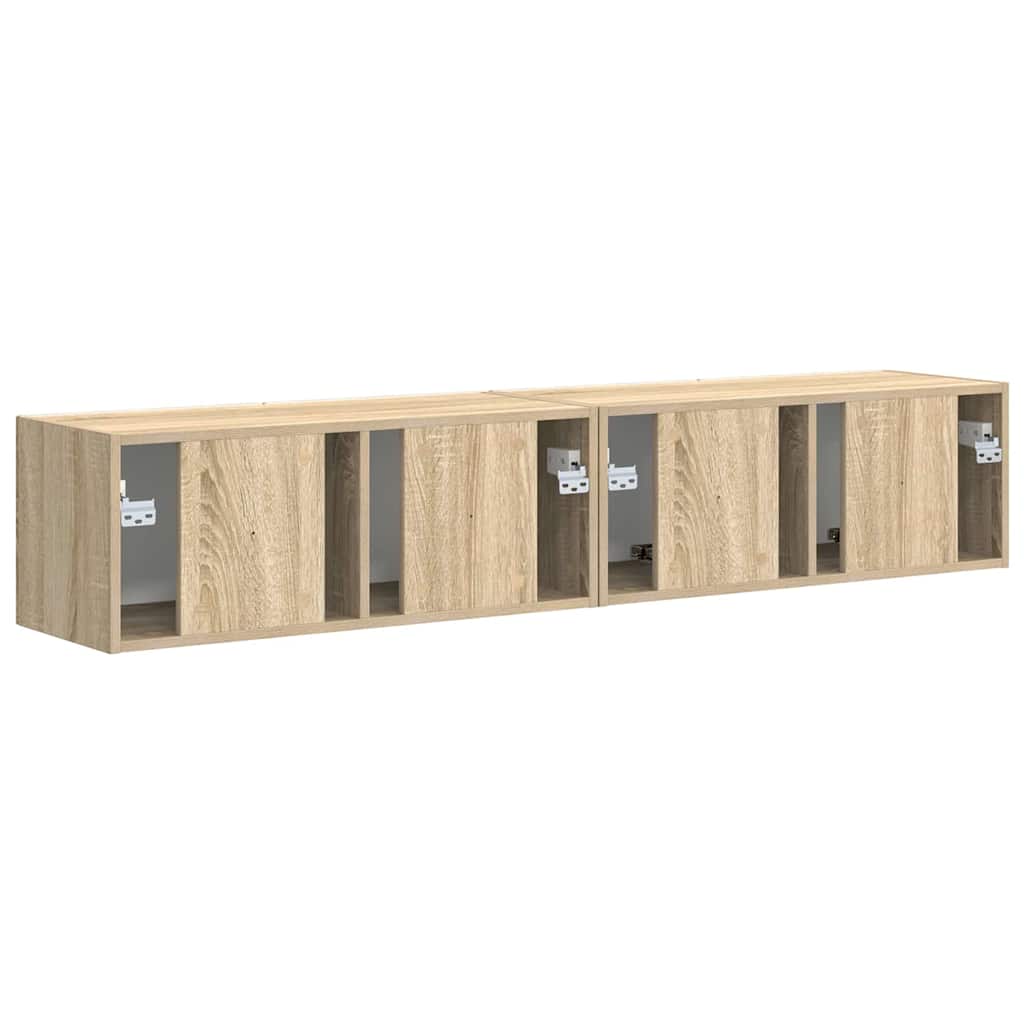 TV-Wandschrank 2 stk. Sonoma Holzwerkstoff