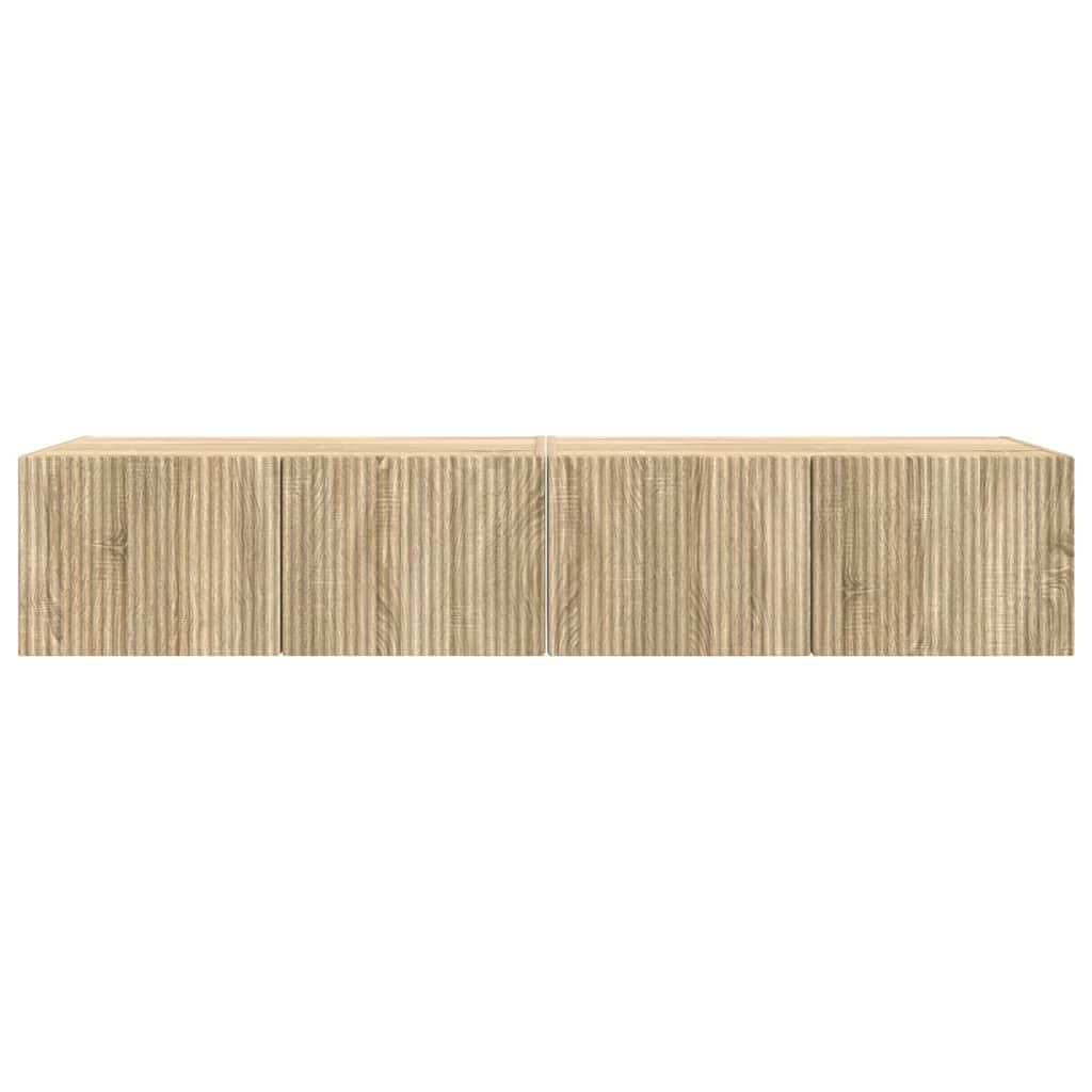 TV-Wandschrank 2 stk. Sonoma Holzwerkstoff