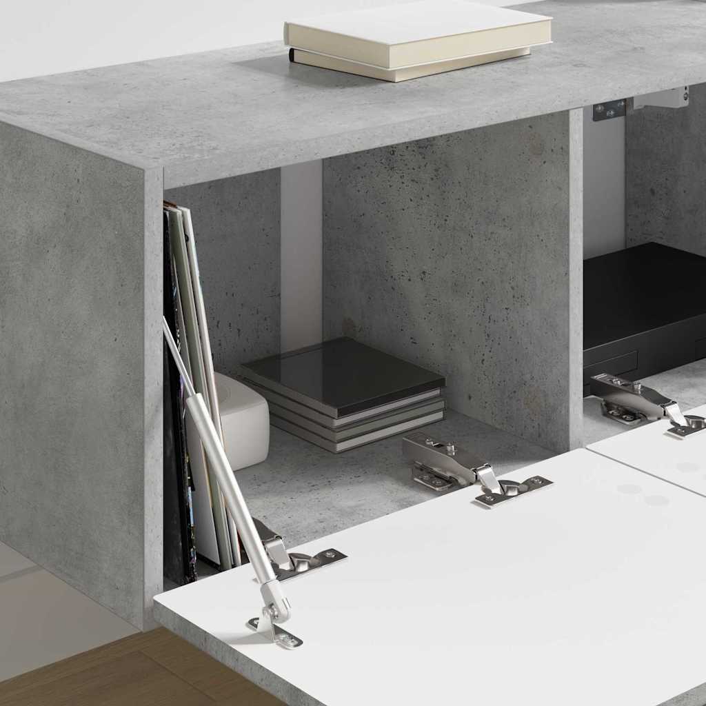 TV-Wandschrank 2 stk. Beton Holzwerkstoff