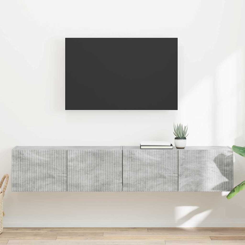 TV-Wandschrank 2 stk. Beton Holzwerkstoff
