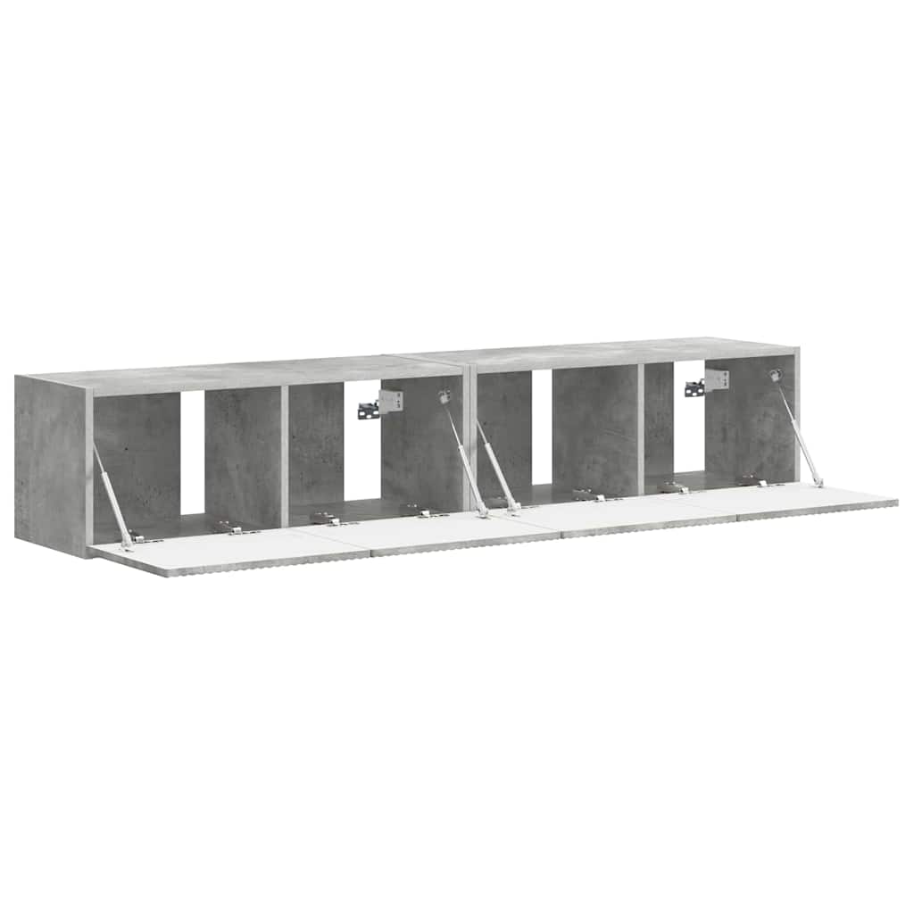 TV-Wandschrank 2 stk. Beton Holzwerkstoff
