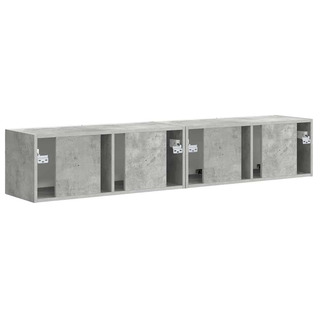 TV-Wandschrank 2 stk. Beton Holzwerkstoff