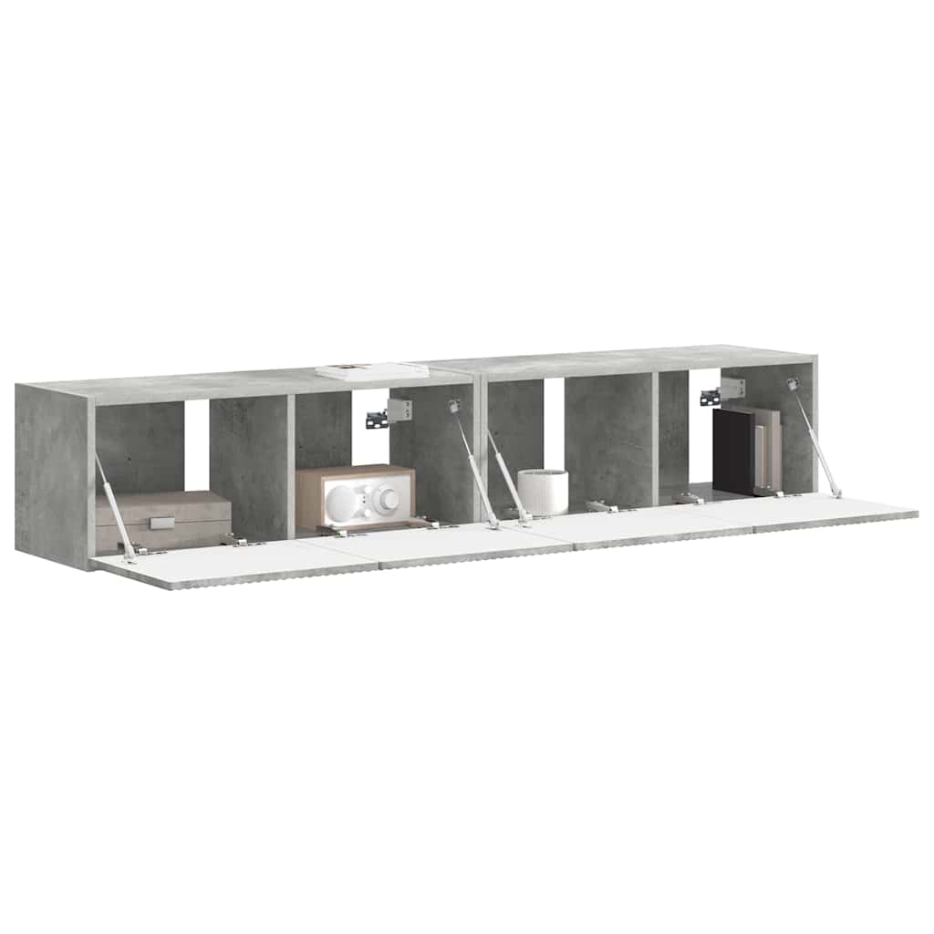 TV-Wandschrank 2 stk. Beton Holzwerkstoff