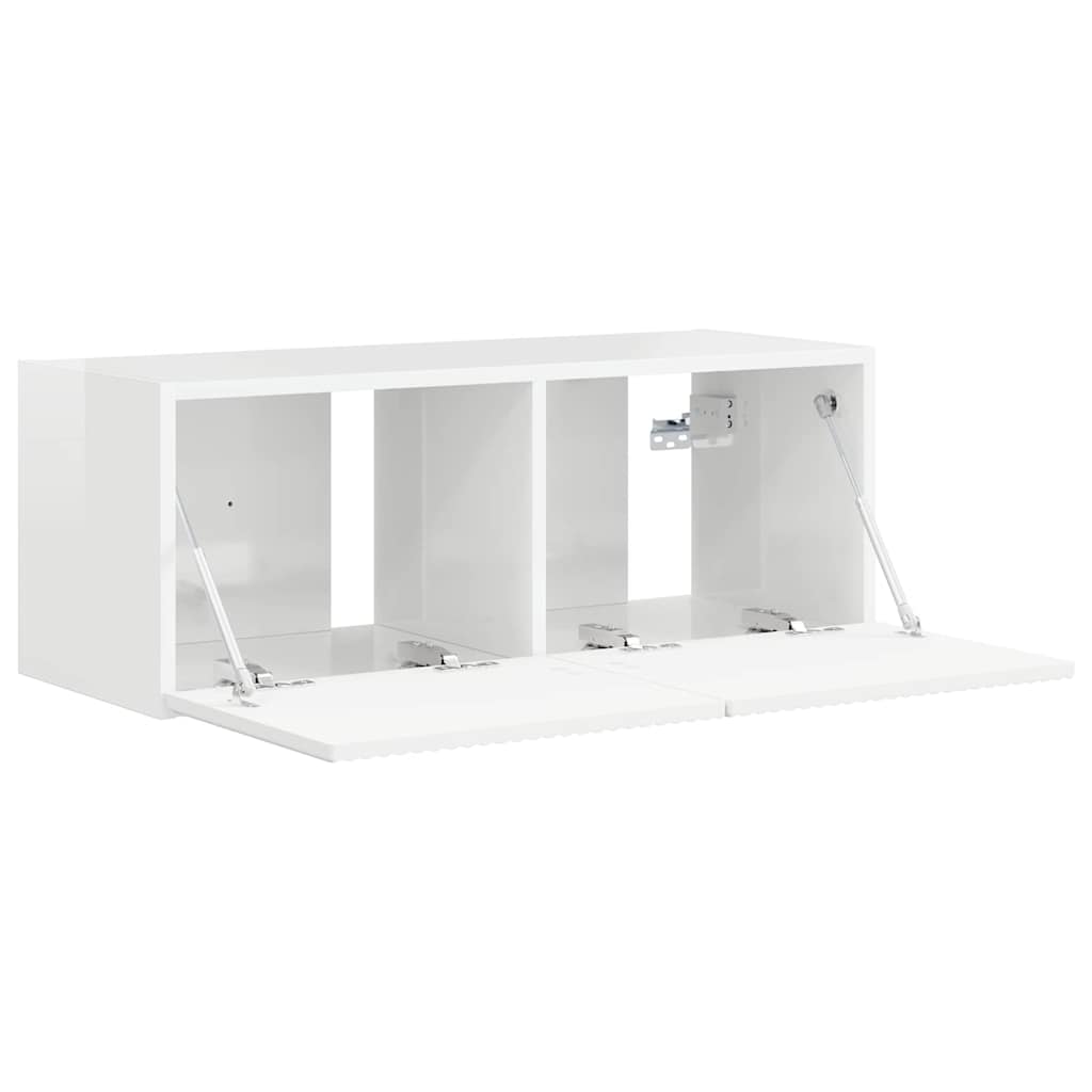 TV-Wandschrank 78,5 x 31 x 29,5 cm Glänzend Weiß Holzwerkstoff