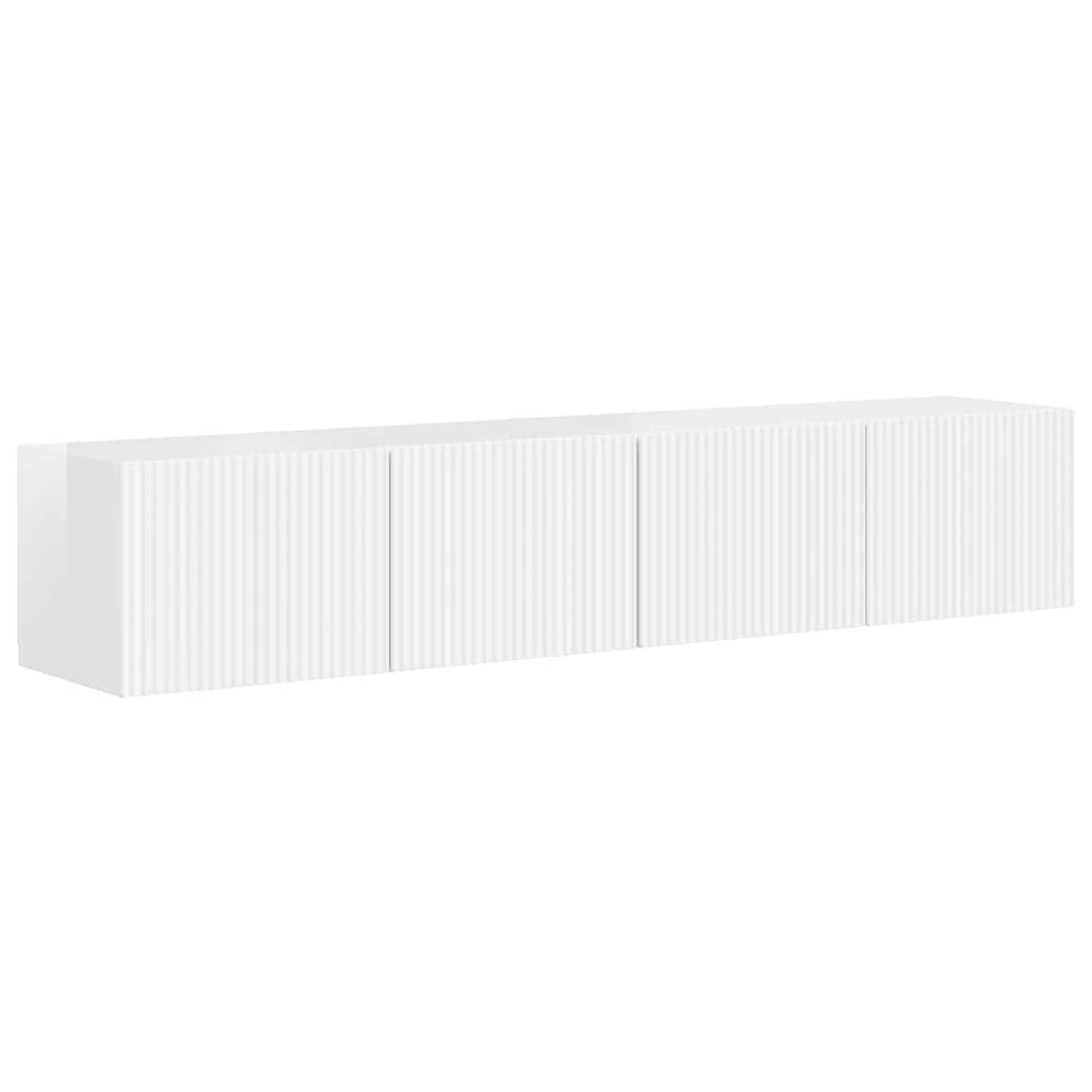 TV-Wandschrank 2 stk. Glänzend Weiß Holzwerkstoff