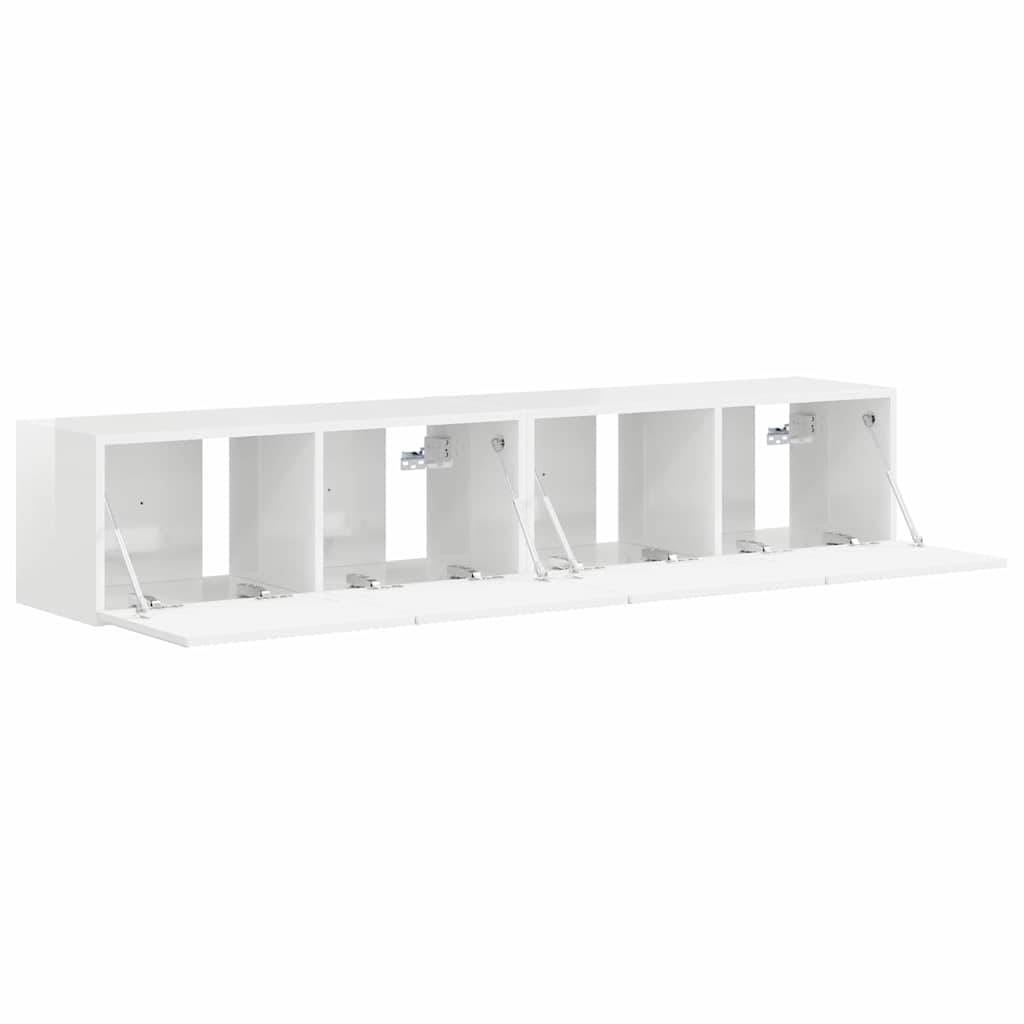 TV-Wandschrank 2 stk. Glänzend Weiß Holzwerkstoff