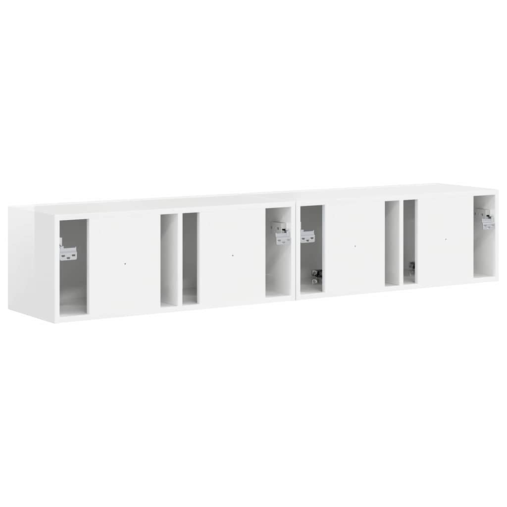TV-Wandschrank 2 stk. Glänzend Weiß Holzwerkstoff