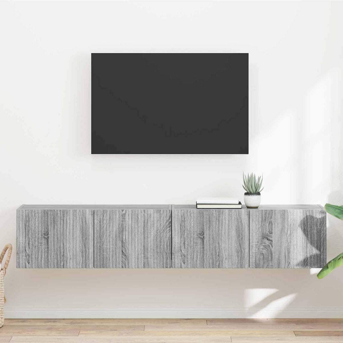 TV-Wandschrank 2 stk. Sonoma-Grau Holzwerkstoff