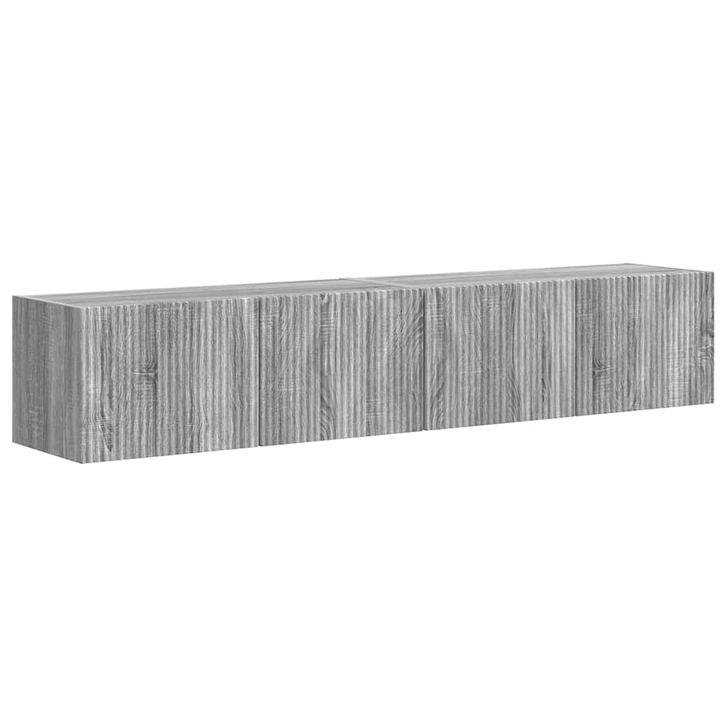 TV-Wandschrank 2 stk. Sonoma-Grau Holzwerkstoff