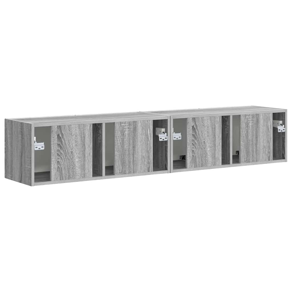 TV-Wandschrank 2 stk. Sonoma-Grau Holzwerkstoff