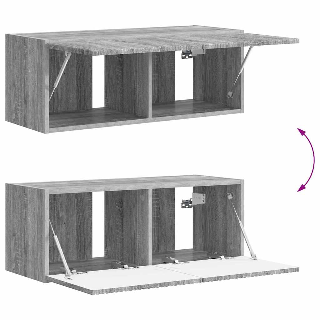 TV-Wandschrank 2 stk. Sonoma-Grau Holzwerkstoff