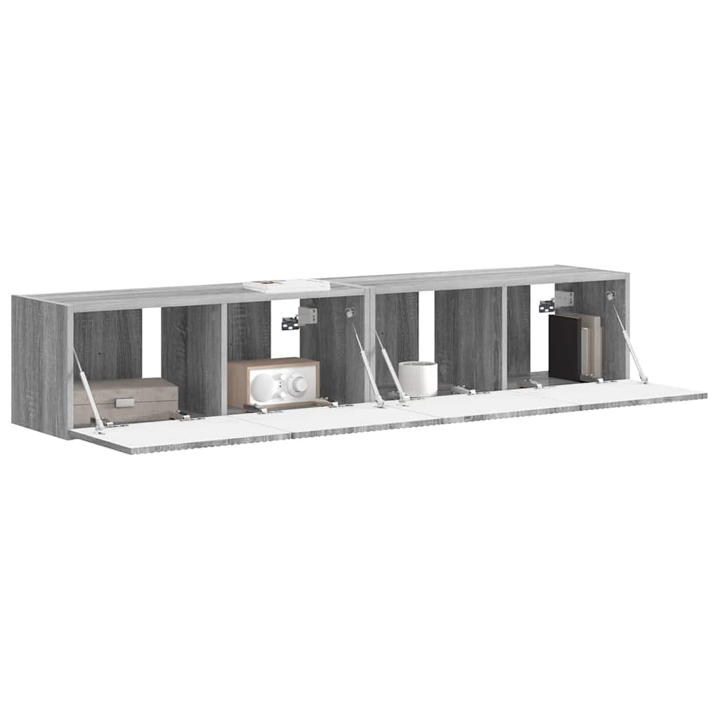 TV-Wandschrank 2 stk. Sonoma-Grau Holzwerkstoff