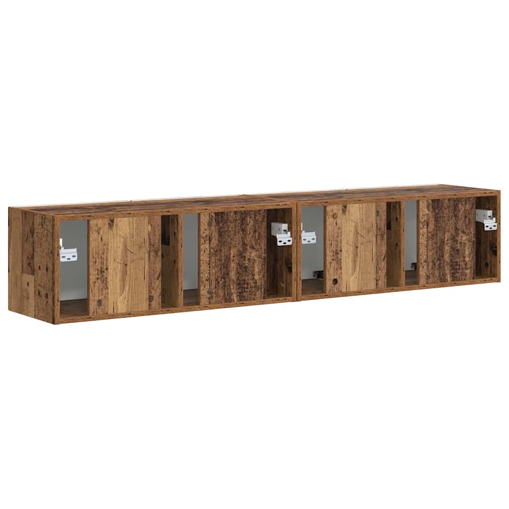 TV-Wandschrank 2 stk. Altholz Holzwerkstoff