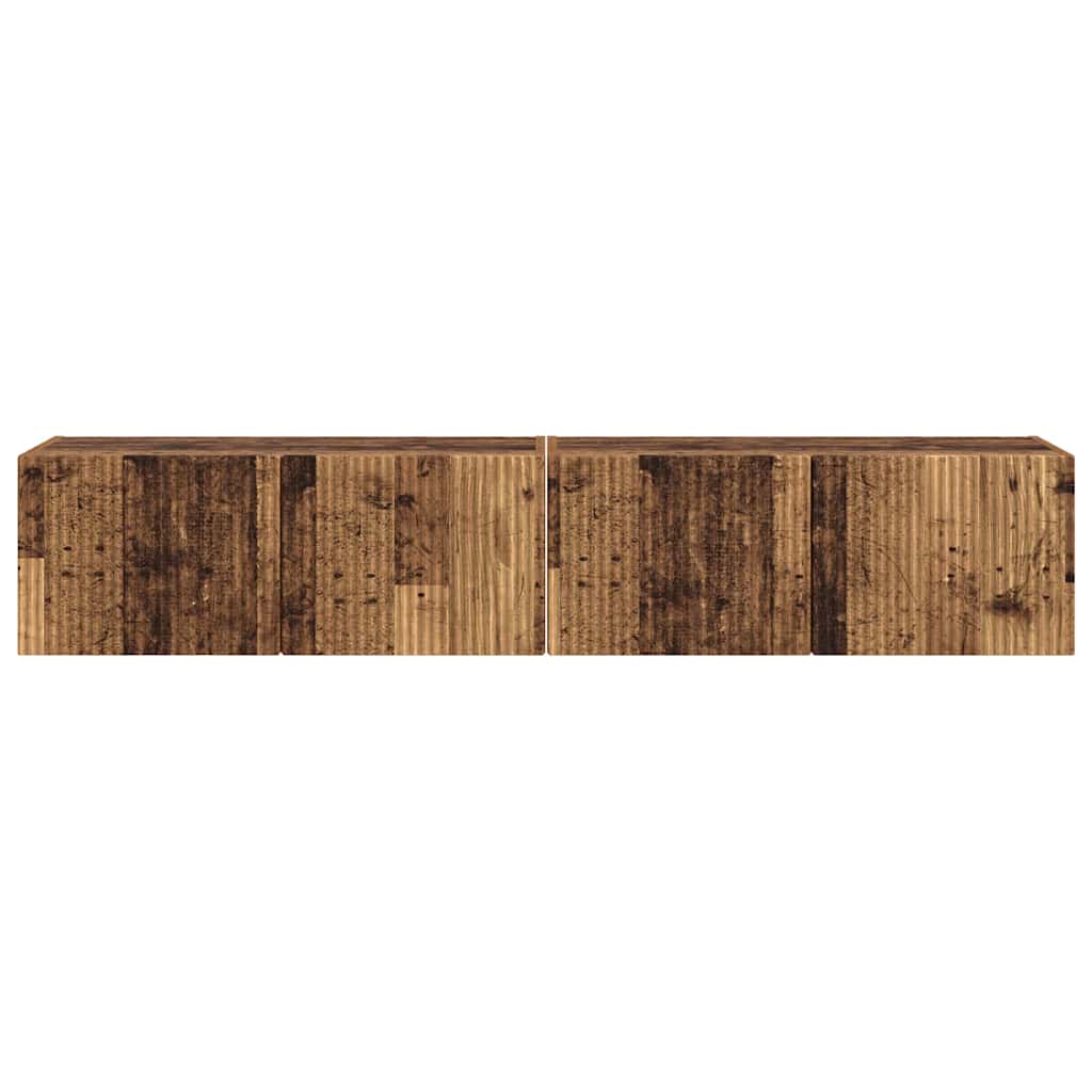 TV-Wandschrank 2 stk. Altholz Holzwerkstoff