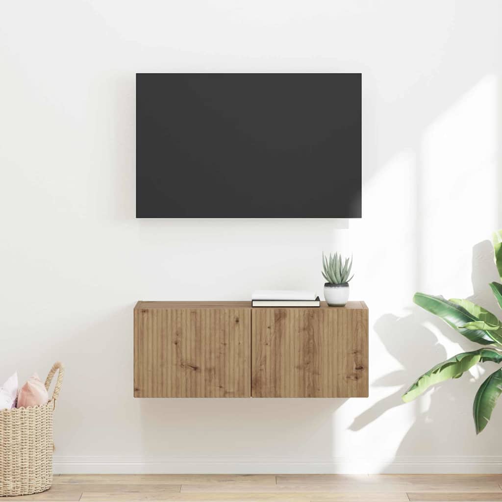 TV-Wandschrank 78,5 x 31 x 29,5 cm Kunsthandwerk Eiche