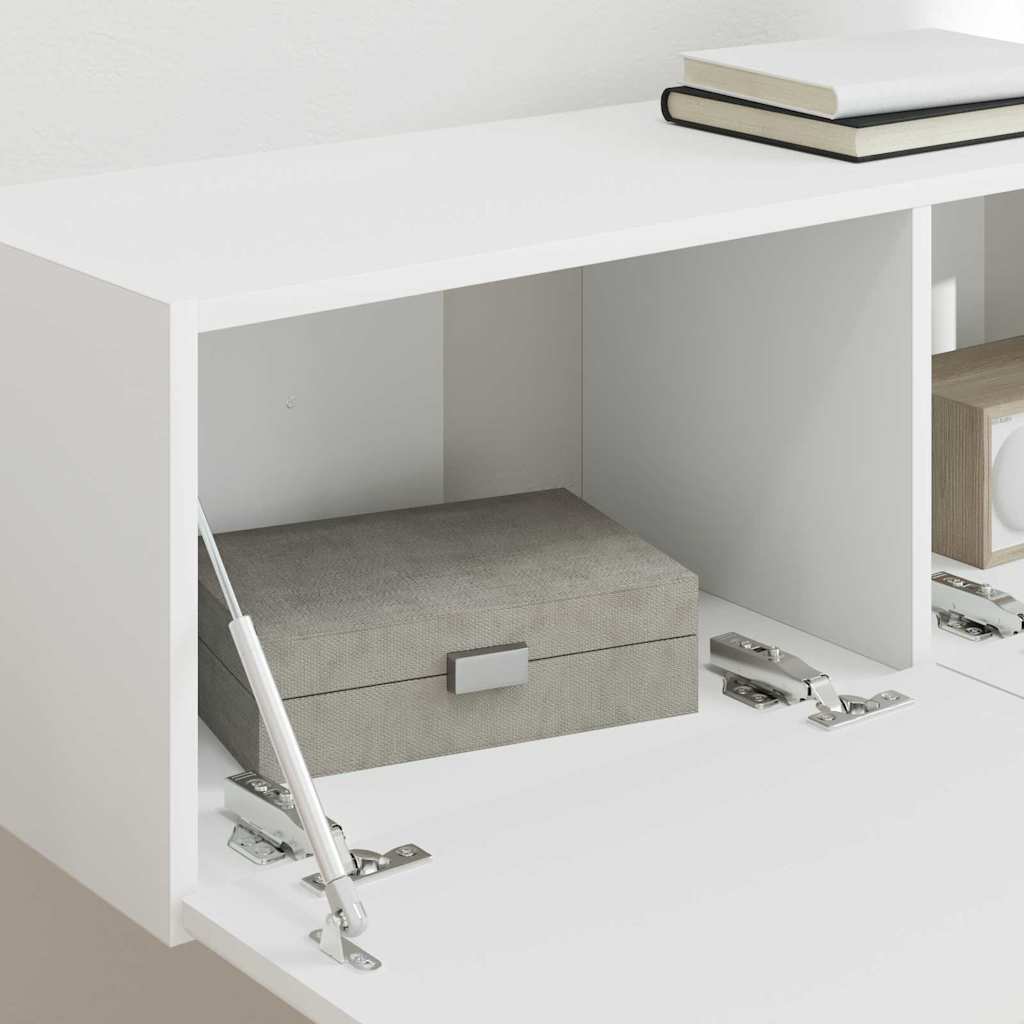 TV-Wandschrank 2 stk. Weiß Holzwerkstoff