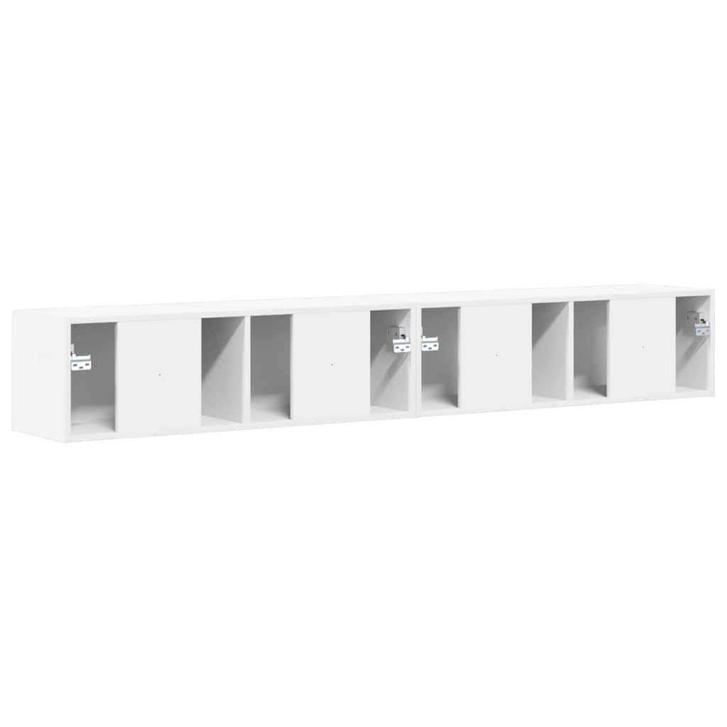 TV-Wandschrank 2 stk. Weiß Holzwerkstoff