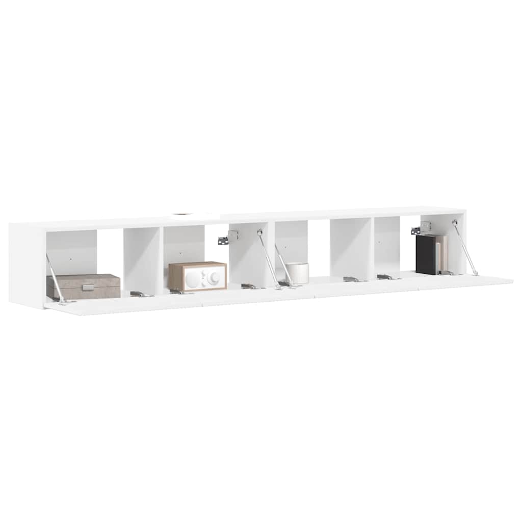 TV-Wandschrank 2 stk. Weiß Holzwerkstoff