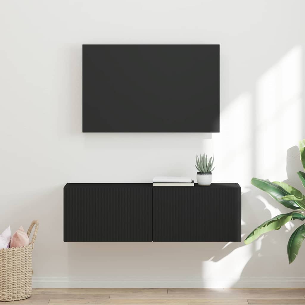 TV-Wandschrank 98 x 31 x 29,5 cm Schwarz Holzwerkstoff