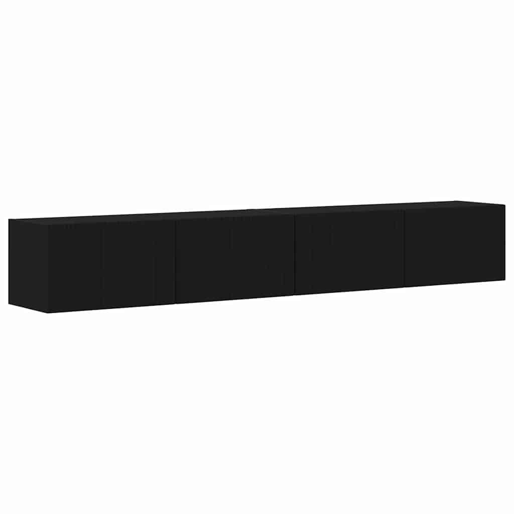 TV-Wandschrank 2 stk. Schwarz Holzwerkstoff