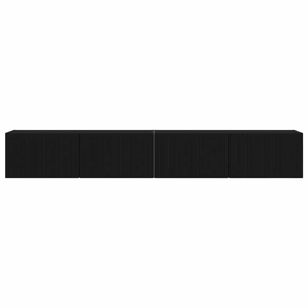 TV-Wandschrank 2 stk. Schwarz Holzwerkstoff
