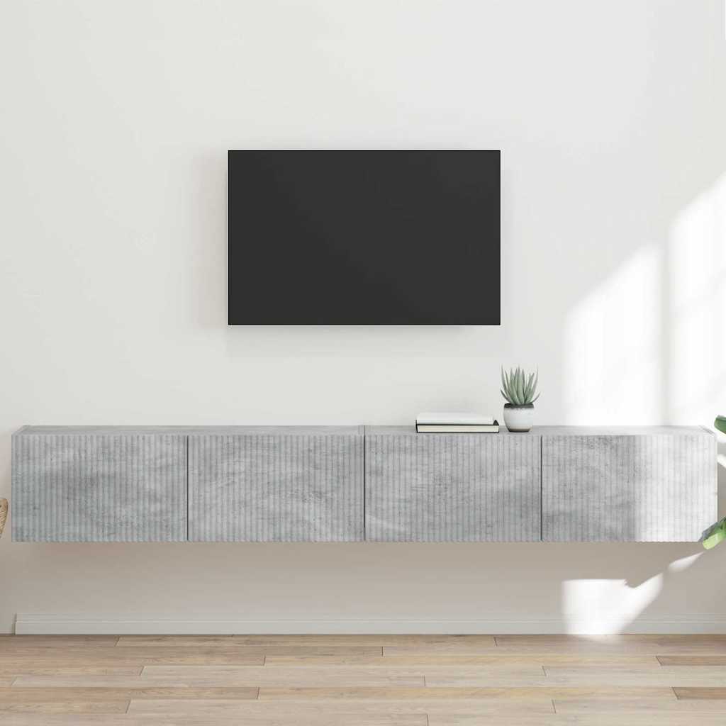 TV-Wandschrank 2 stk. Beton Holzwerkstoff