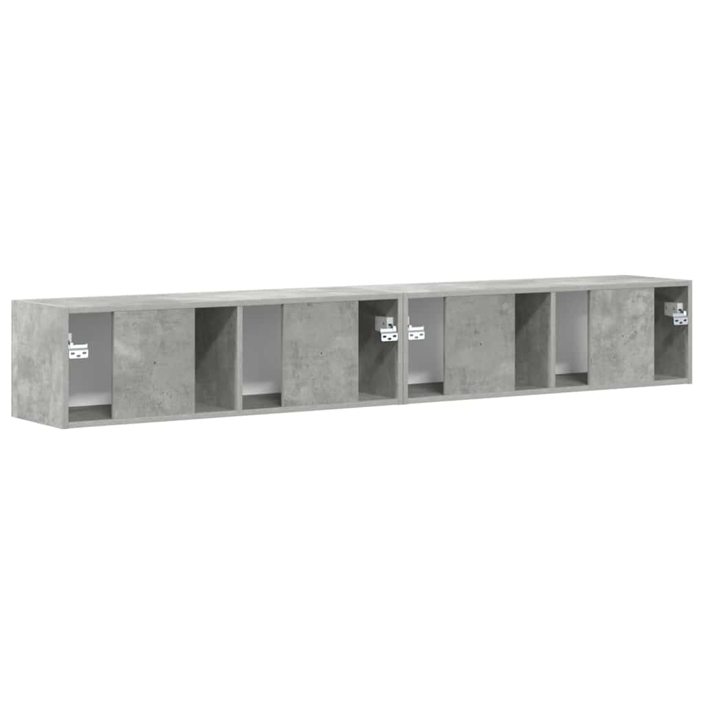 TV-Wandschrank 2 stk. Beton Holzwerkstoff