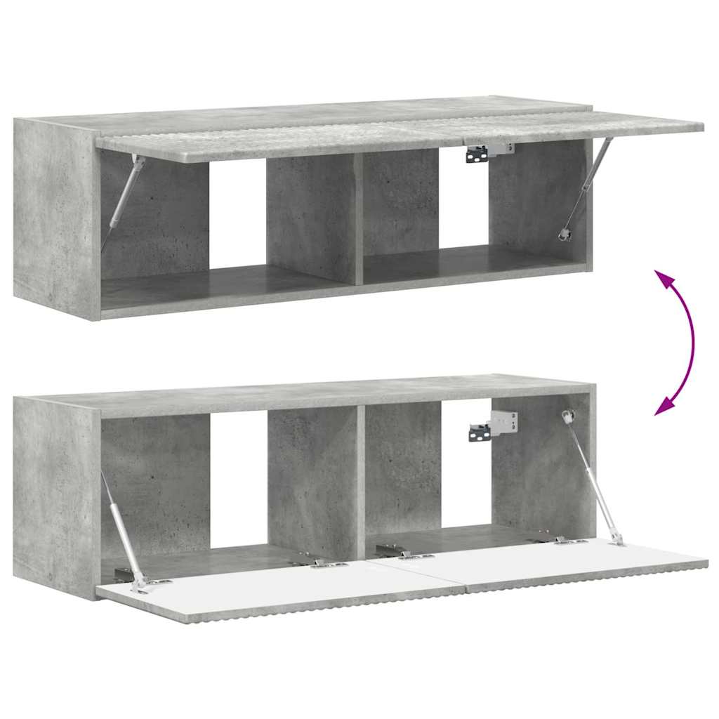 TV-Wandschrank 2 stk. Beton Holzwerkstoff
