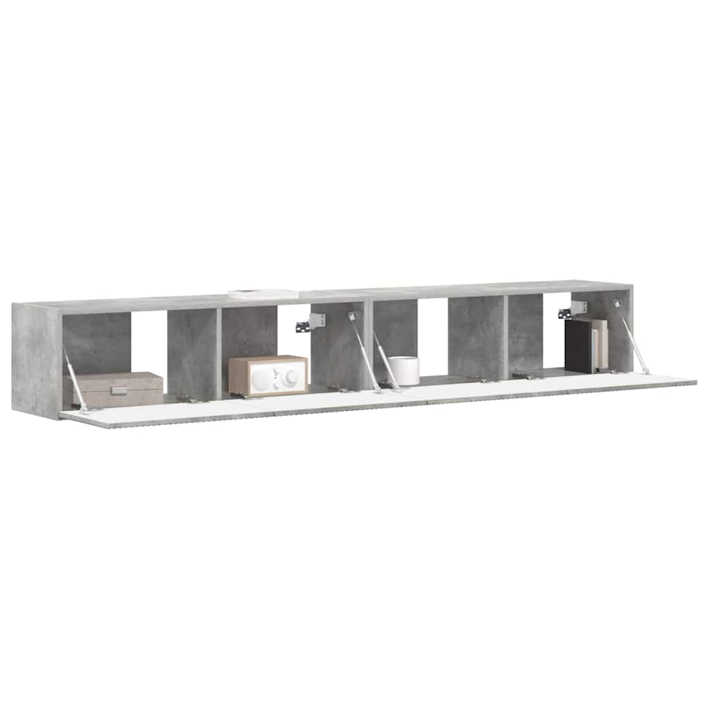 TV-Wandschrank 2 stk. Beton Holzwerkstoff