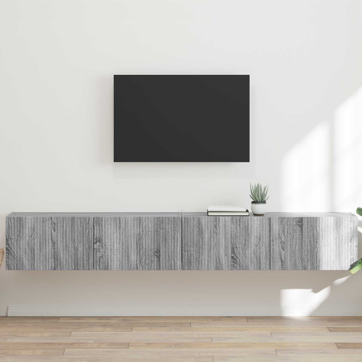 TV-Wandschrank 2 stk. Sonoma-Grau Holzwerkstoff