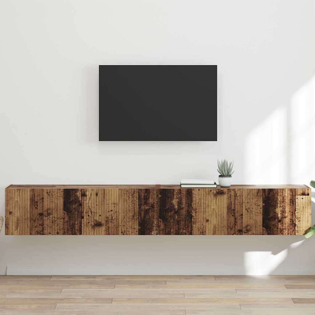 TV-Wandschrank 2 stk. Altholz Holzwerkstoff