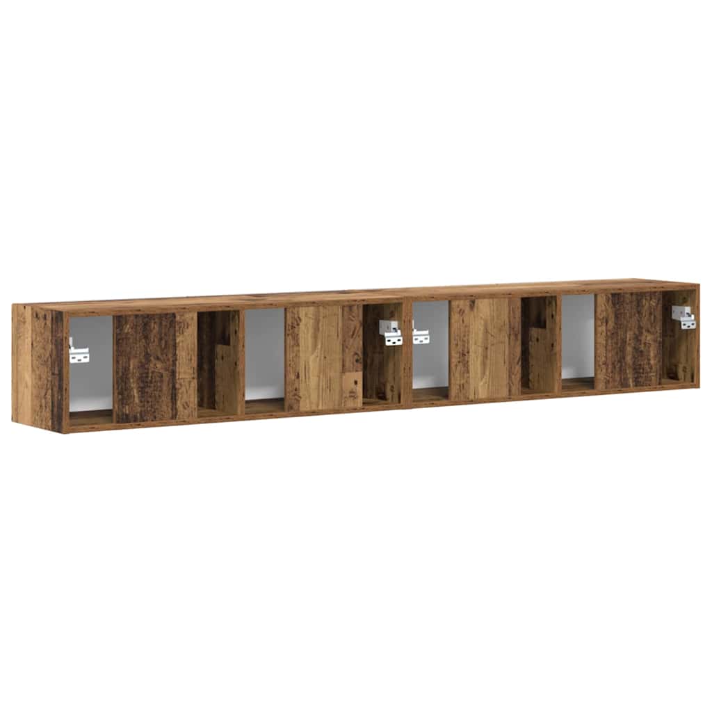 TV-Wandschrank 2 stk. Altholz Holzwerkstoff