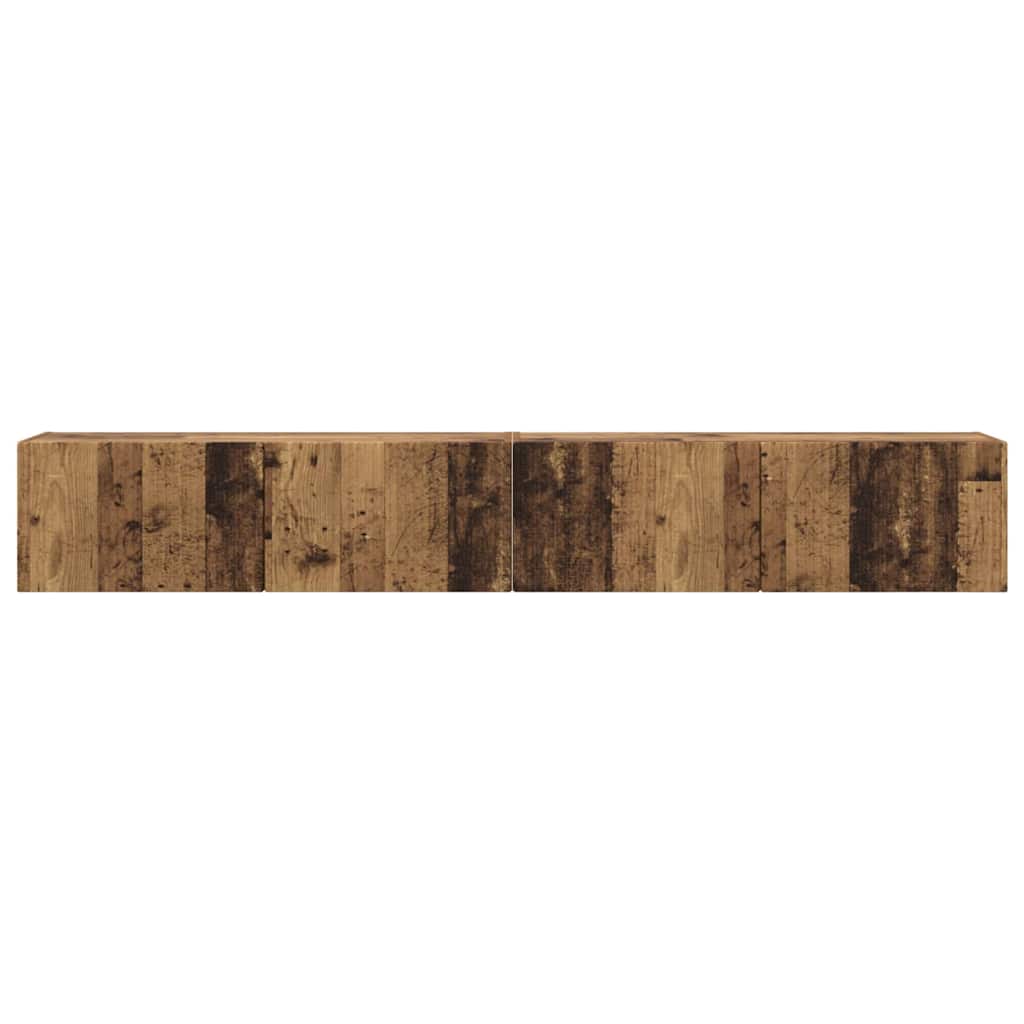 TV-Wandschrank 2 stk. Altholz Holzwerkstoff
