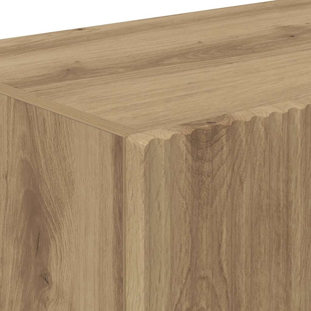 TV-Wandschrank 2 stk. Kunsthandwerk Eiche Holzwerkstoff