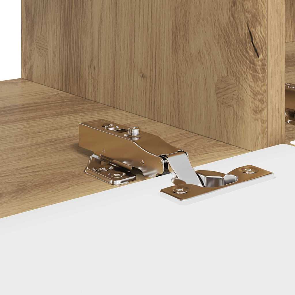 TV-Wandschrank 2 stk. Kunsthandwerk Eiche Holzwerkstoff