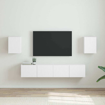 TV-Wandschrank 2 stk. Weiß Holzwerkstoff