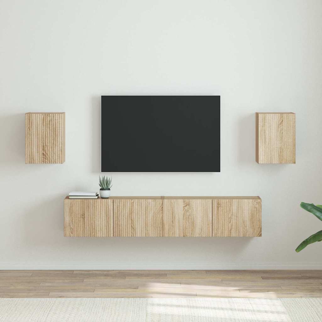 TV-Wandschrank 2 stk. Sonoma Holzwerkstoff