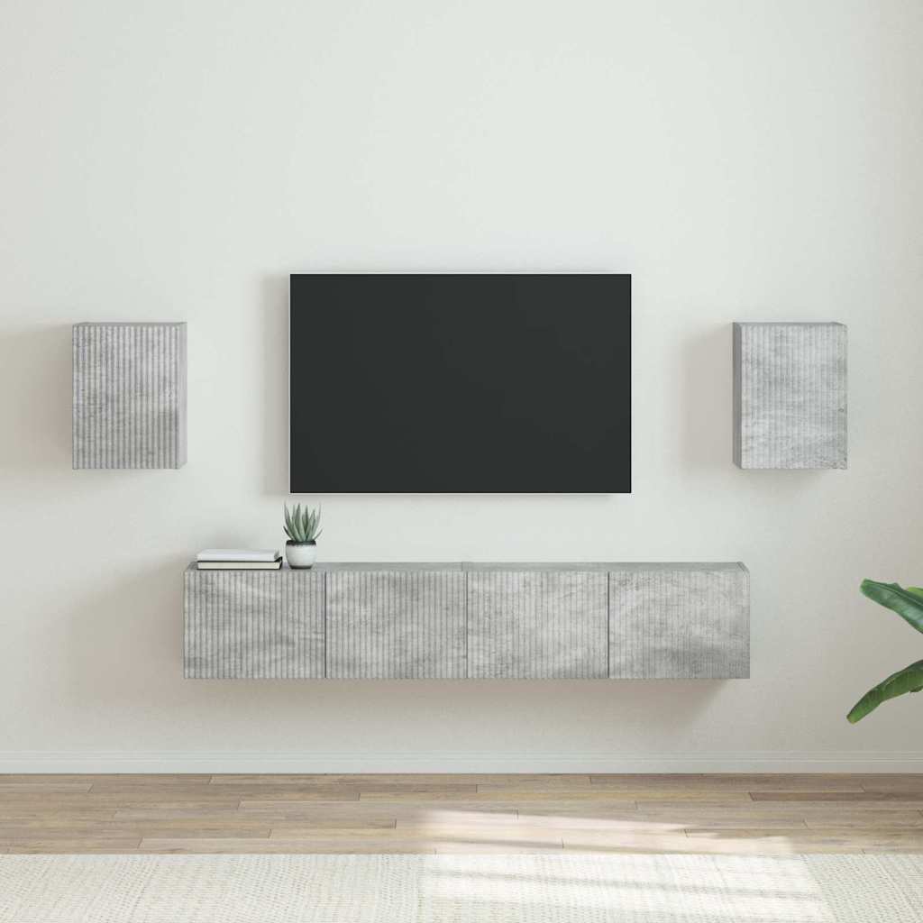TV-Wandschrank 2 stk. Beton Holzwerkstoff