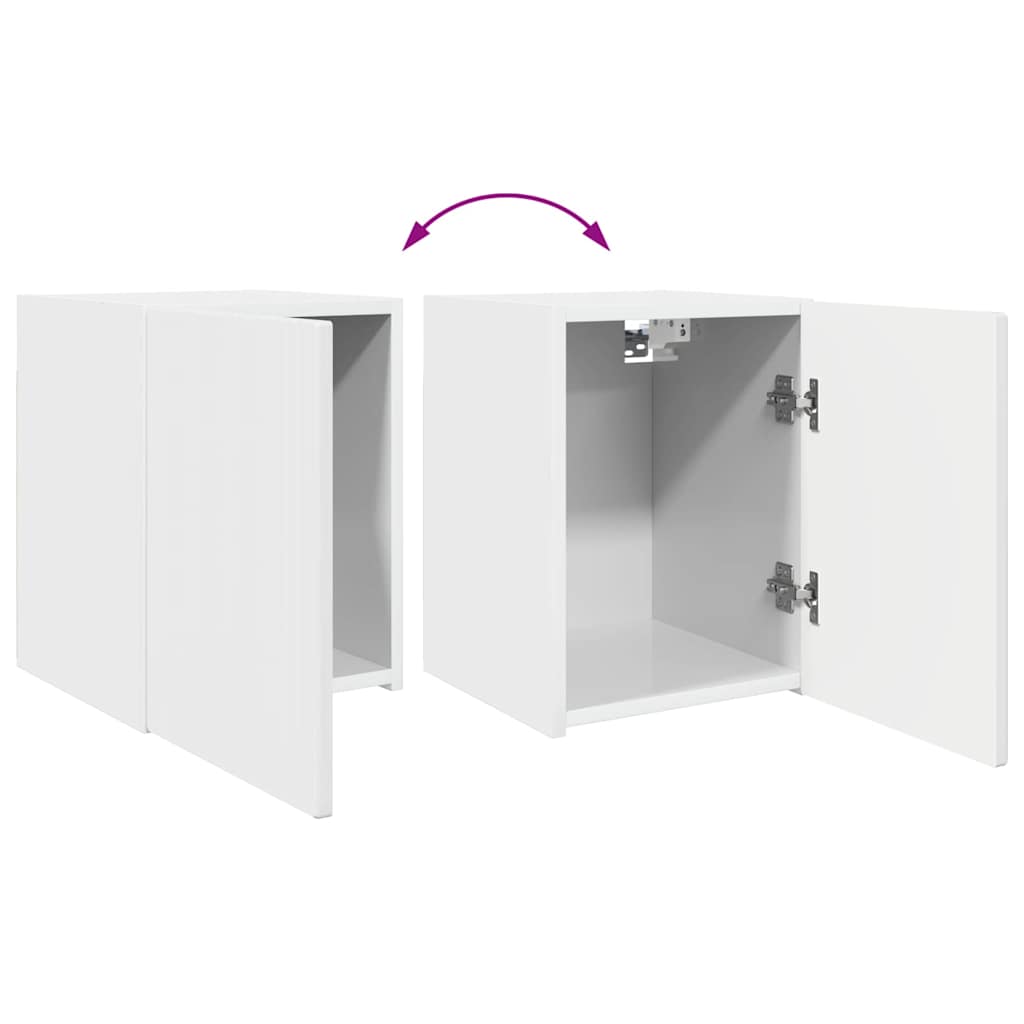 TV-Wandschrank 2 stk. Glänzend Weiß Holzwerkstoff