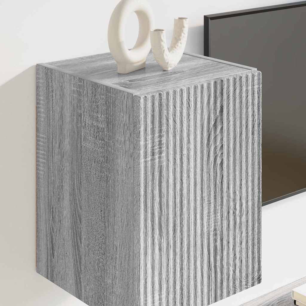 TV-Wandschrank 2 stk. Sonoma-Grau Holzwerkstoff
