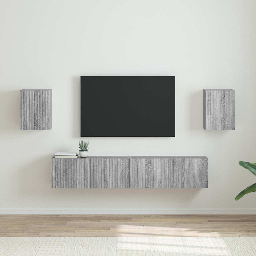 TV-Wandschrank 2 stk. Sonoma-Grau Holzwerkstoff