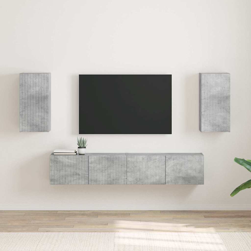 TV-Wandschrank 2 stk. Beton Holzwerkstoff
