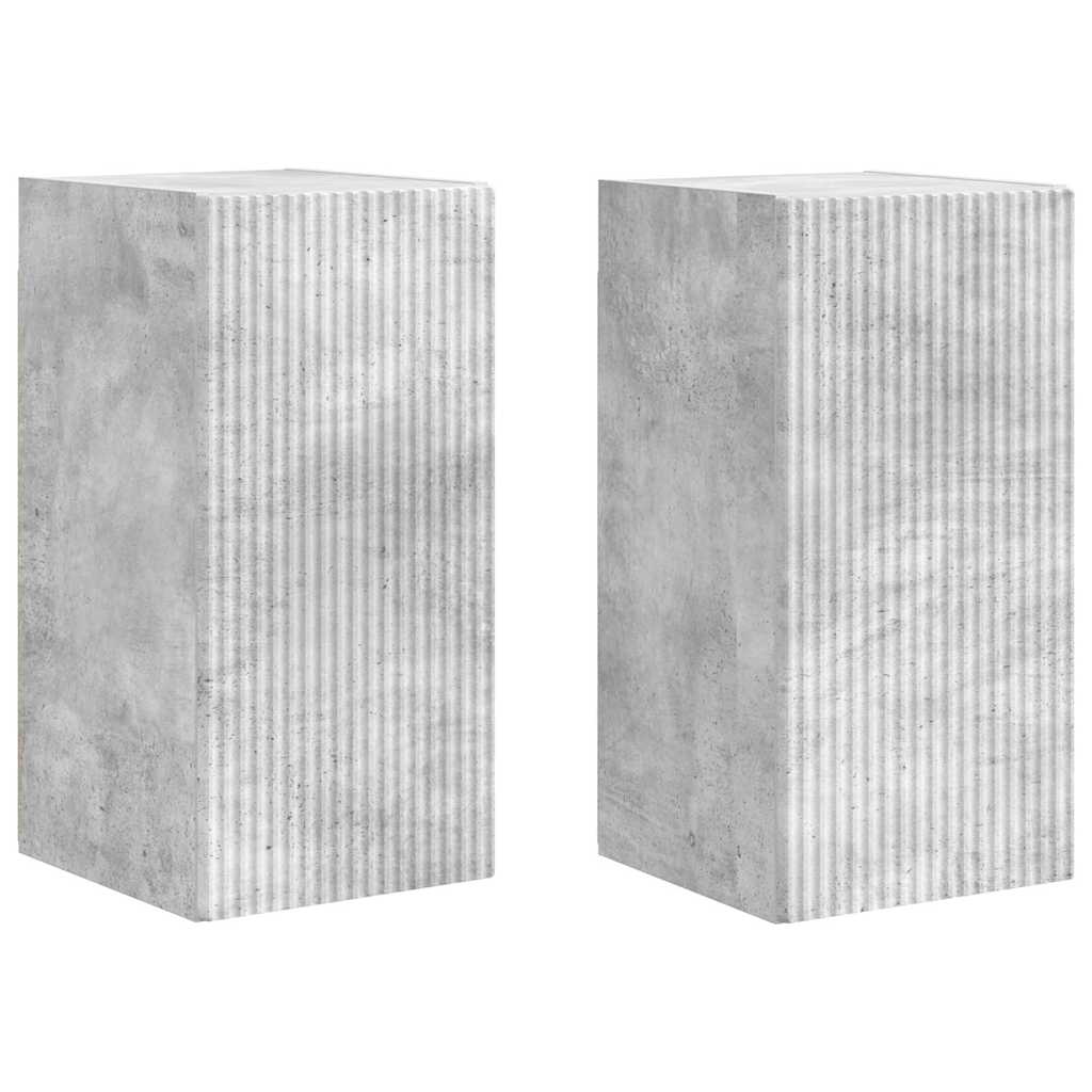 TV-Wandschrank 2 stk. Beton Holzwerkstoff