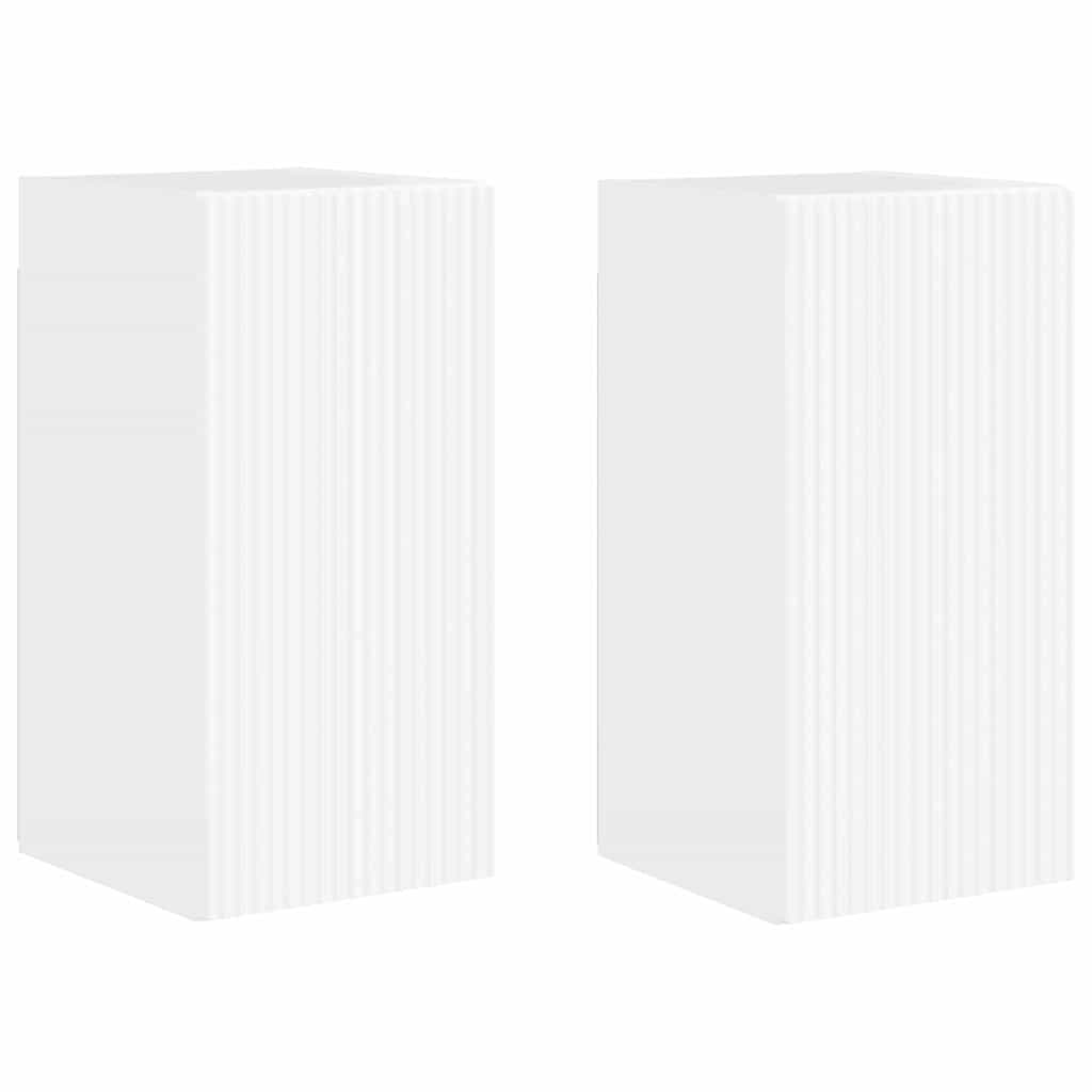 TV-Wandschrank 2 stk. Glänzend Weiß Holzwerkstoff