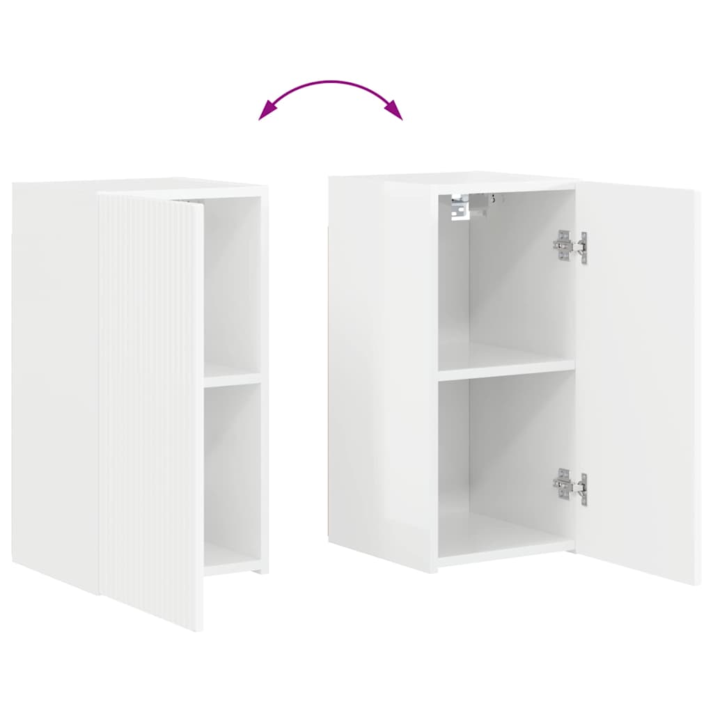 TV-Wandschrank 2 stk. Glänzend Weiß Holzwerkstoff