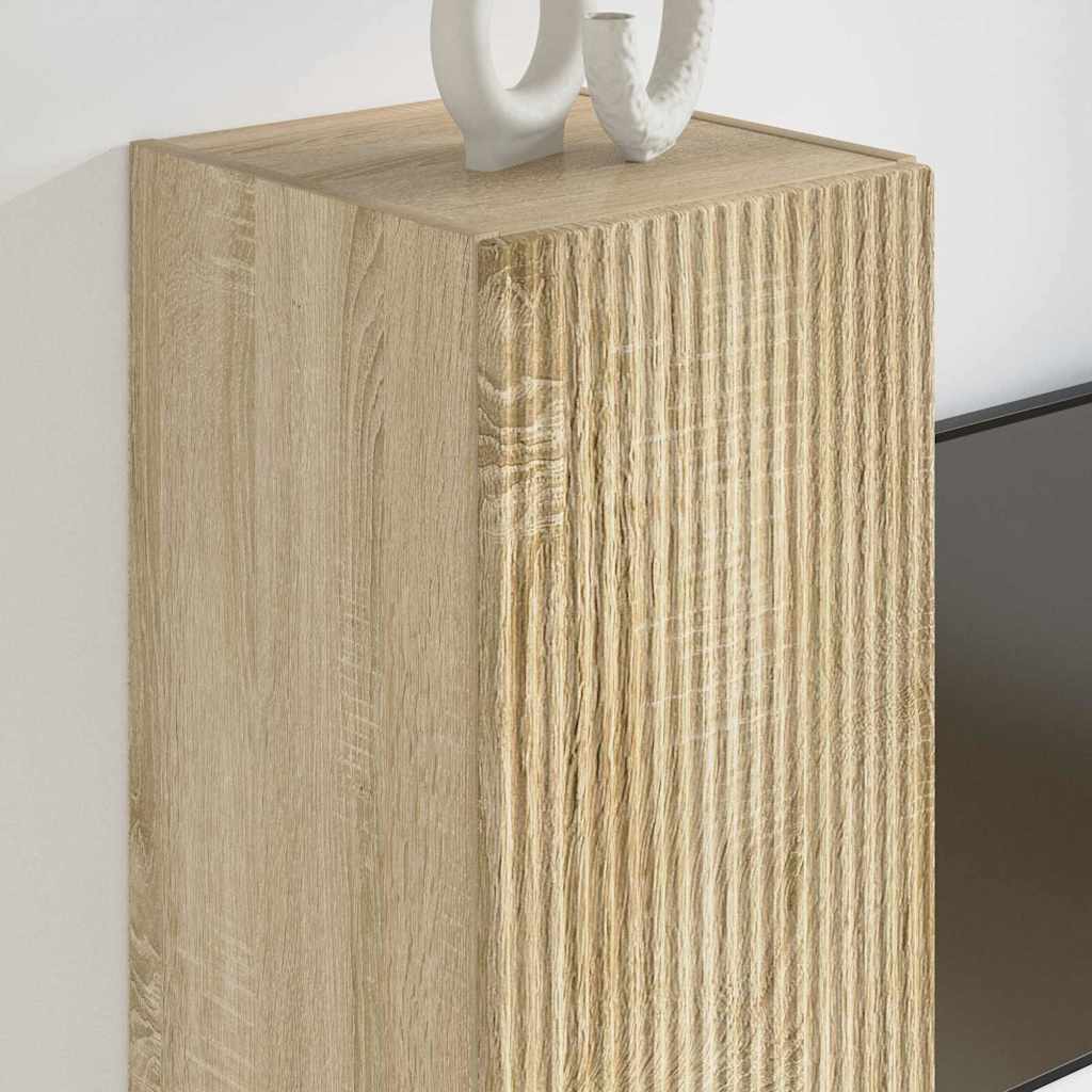 TV-Wandschrank 2 stk. Sonoma Holzwerkstoff