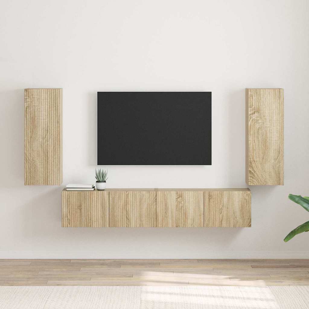 TV-Wandschrank 2 stk. Sonoma Holzwerkstoff
