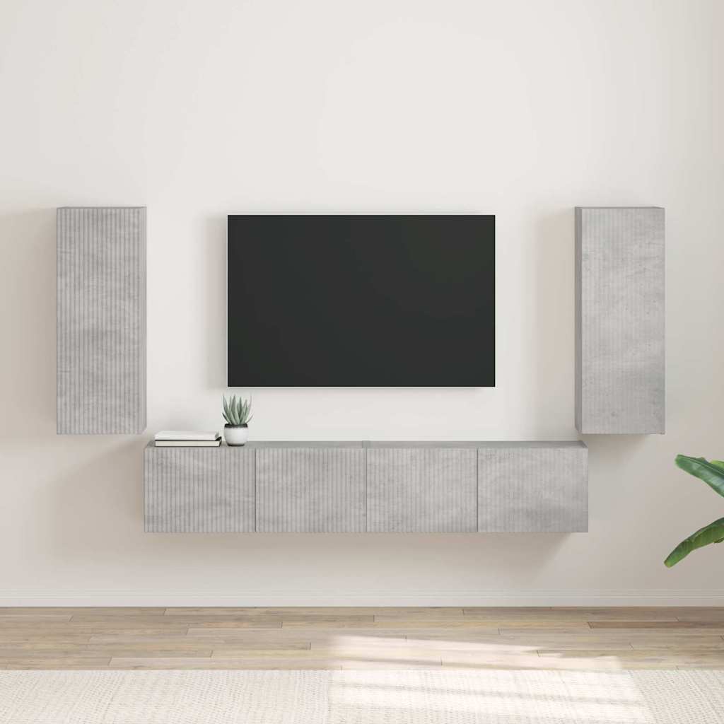 TV-Wandschrank 2 stk. Beton Holzwerkstoff